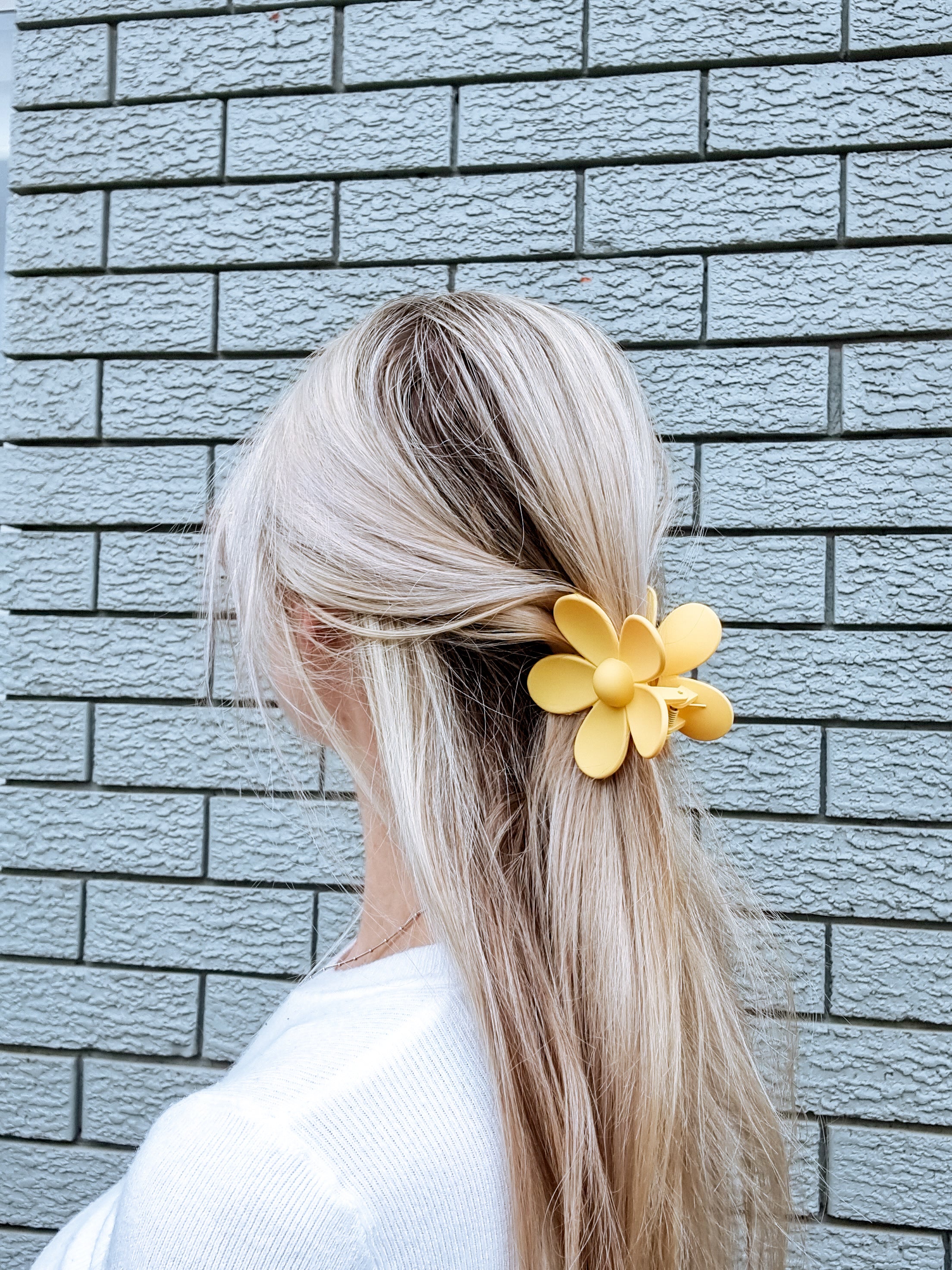 Flower hair bow Yellow and blue lace ribbon hair bow Barrette hair cli –  magaela
